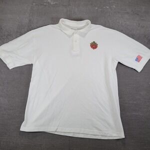 Ryder Cup Mens Polo Shirt Golf 1996 90s‎ Logo White Combed Cotton XL Flaws